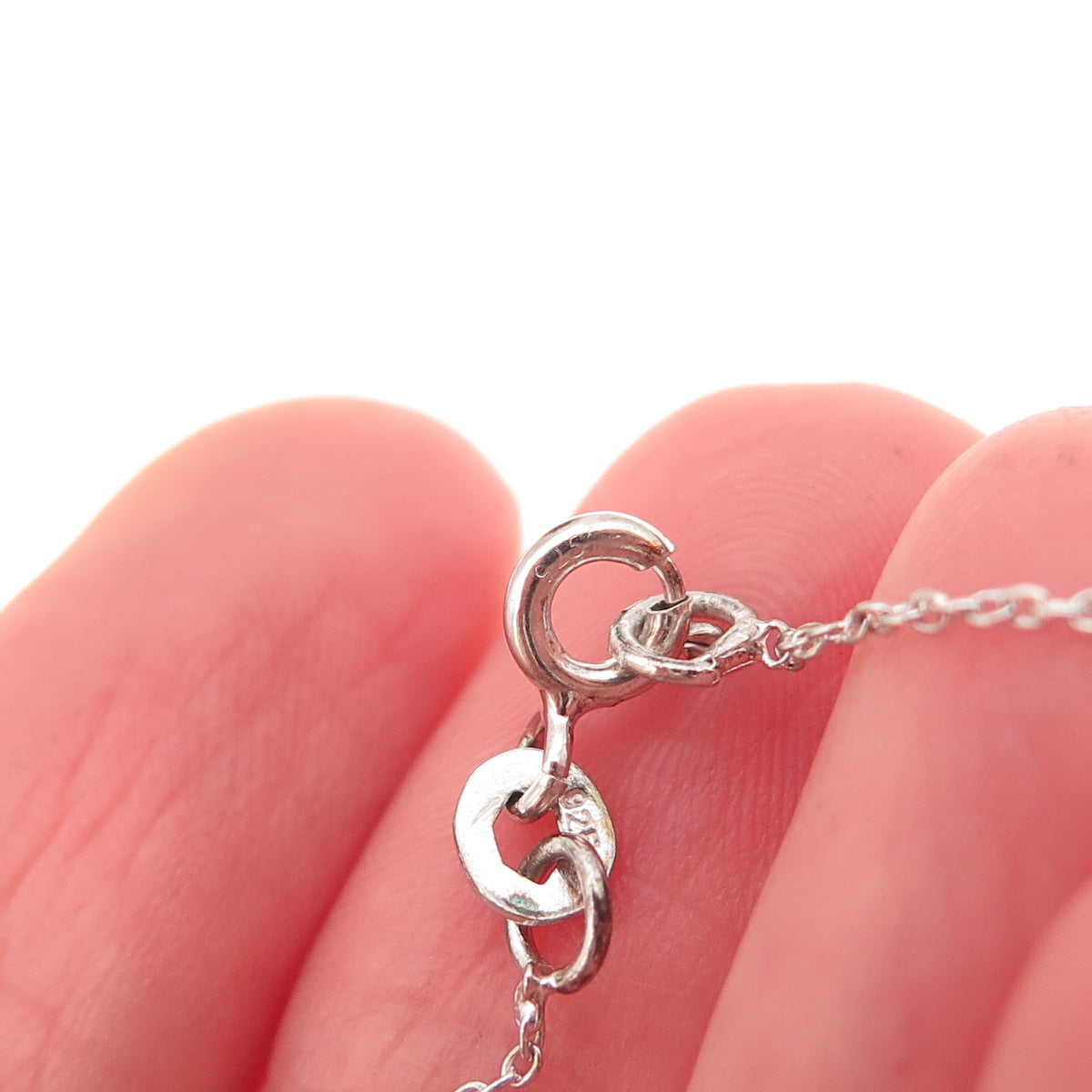 Chuck Clemency 925 Sterling Silver Real Turquoise Heart Cable Chain Necklace 20"