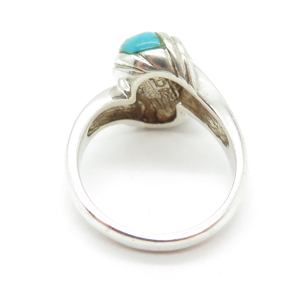 CLYDE DUNEIER CID 925 Sterling Silver Vintage Real Turquoise Ring Size 10.25