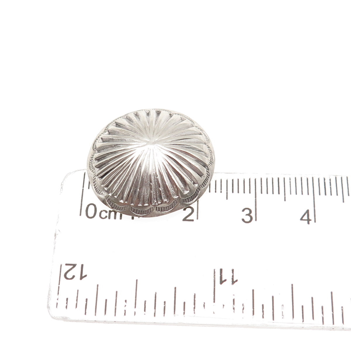 Old Pawn 925 Sterling Silver Vintage Southwestern Oxidized Tribal Concho Button
