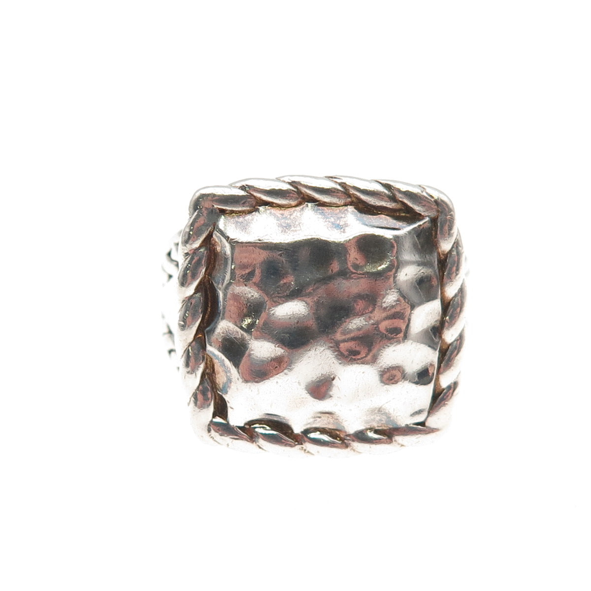 Chapal Zenray 925 Sterling Silver Vintage Modernist Hammered Ring Size 8
