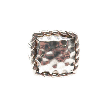 Chapal Zenray 925 Sterling Silver Vintage Modernist Hammered Ring Size 8