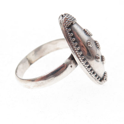 925 Sterling Silver Vintage Granulated Oxidized Ring Size 9.75
