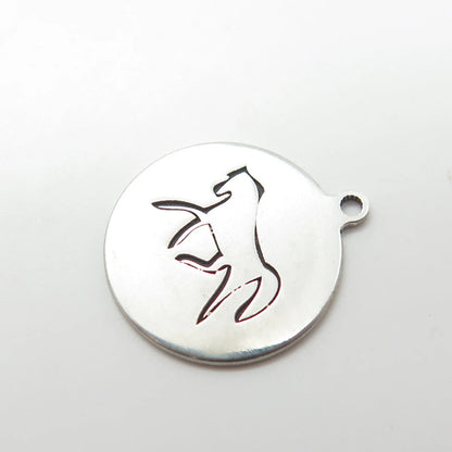 925 Sterling Silver USA Two In Town Horse Charm Pendant