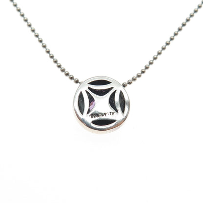 SLV Sadye L Vassil 925 Sterling 14K Gold Real Amethyst Beaded Chain Necklace 16"