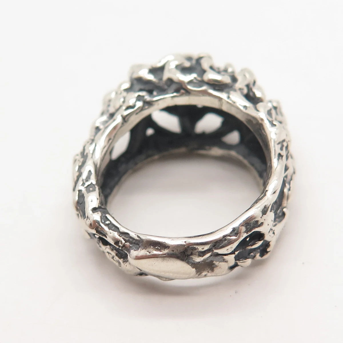 925 Sterling Silver Vintage Israel Modernist Domed Ring Size 8