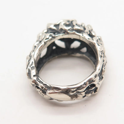925 Sterling Silver Vintage Israel Modernist Domed Ring Size 8