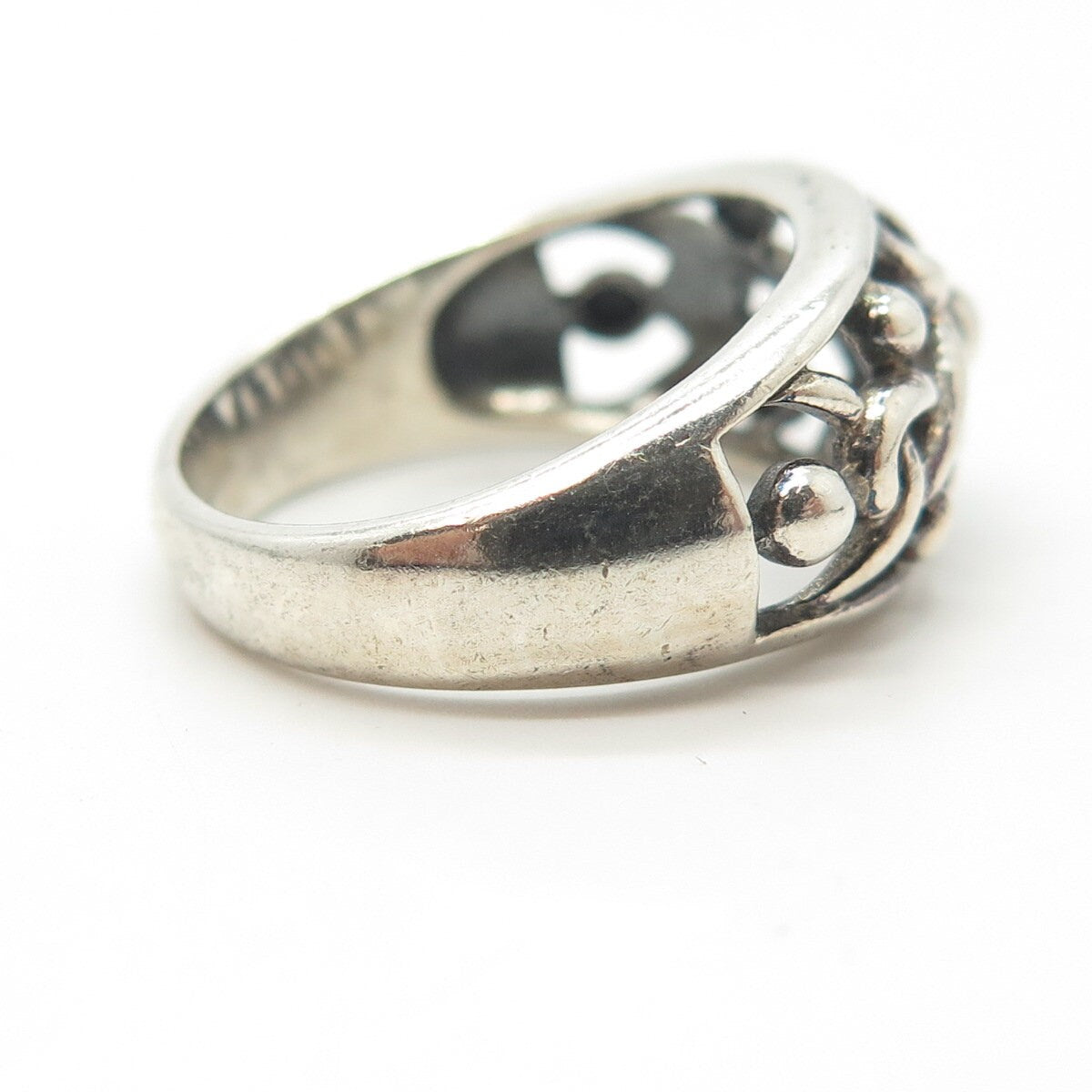 925 Sterling Silver Vintage Celtic Love Knot Dome Ring Size 7.75