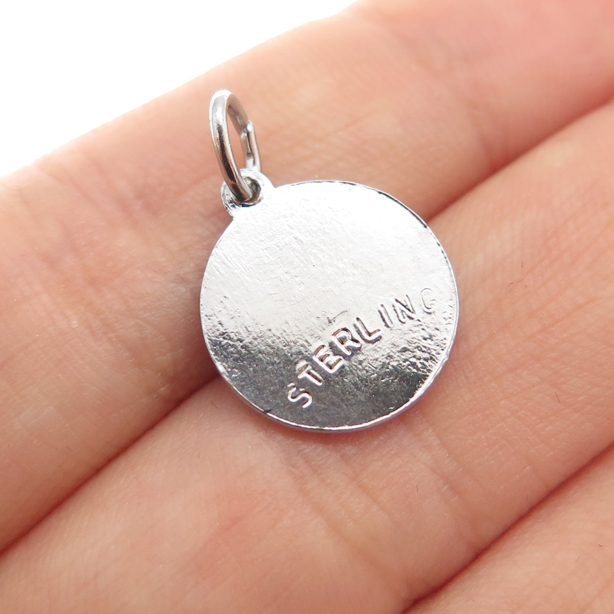 925 Sterling Silver Vintage Enamel US Capital Washington DC Minimalist Pendant