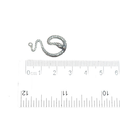 925 Sterling Silver Vintage Snake Oxidized Charm Pendant