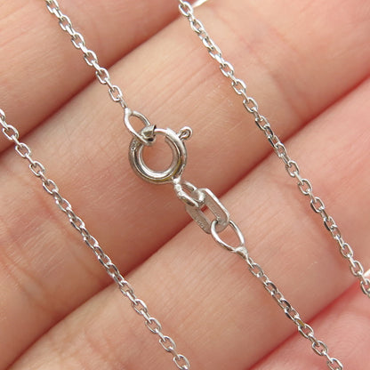 925 Sterling Silver Italy Pave C Z Letter "H" Initial Cable Chain Necklace 16"