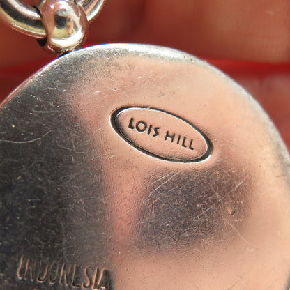 LOIS HILL Sterling Silver Vintage Granulated Scroll Wheat Chain Necklace 16-18"