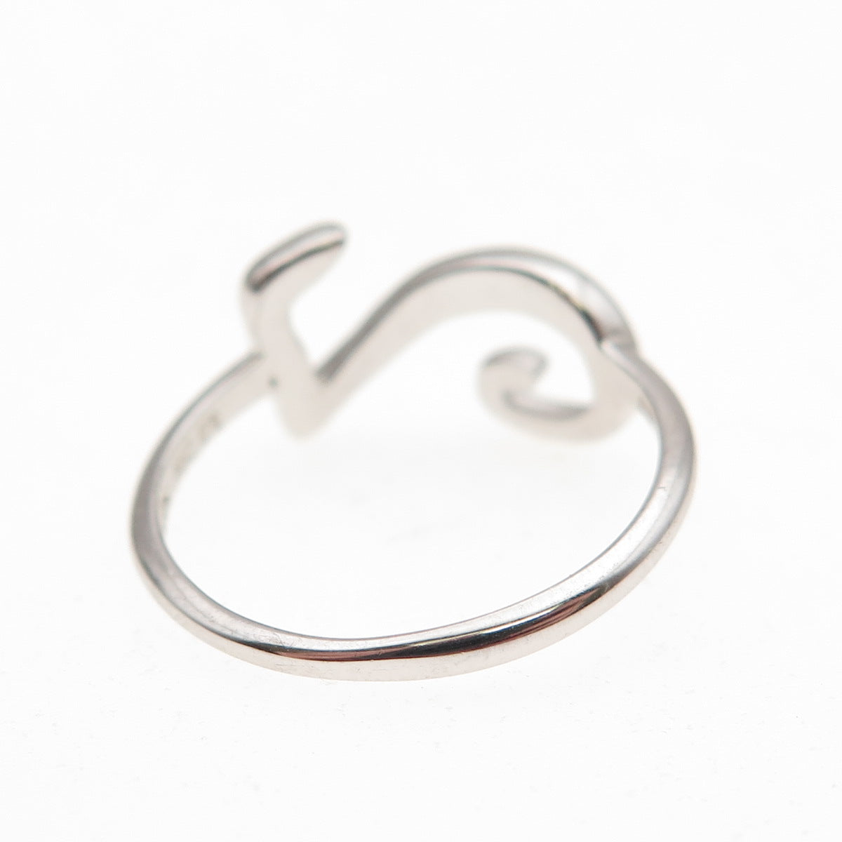 925 Sterling Silver Lucky Number 2 Ring Size 5