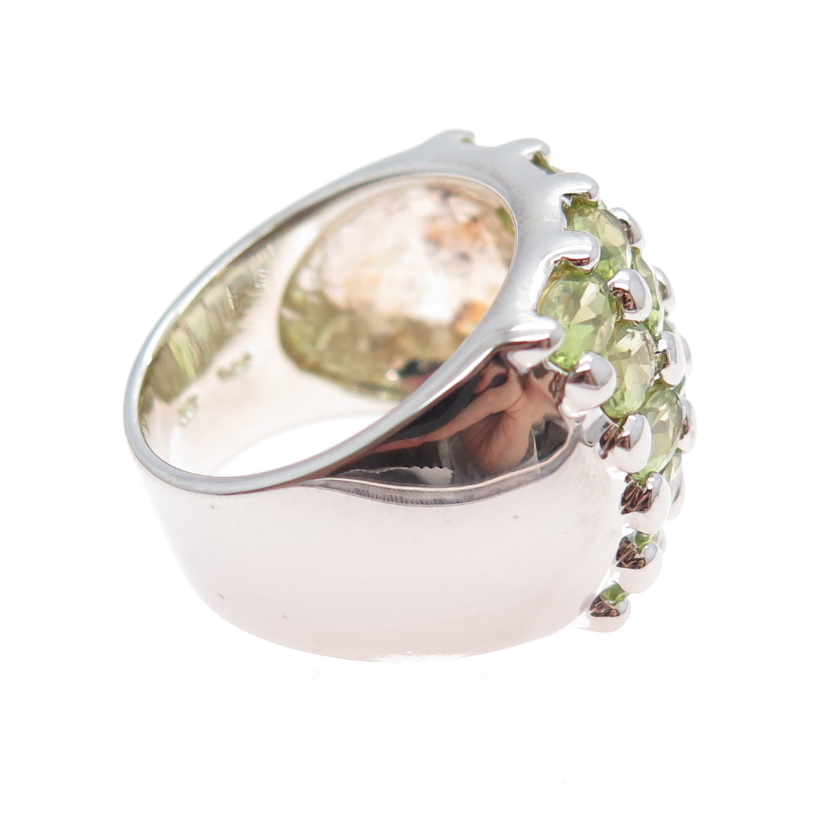 DBJ DEE BERKLE 925 Sterling Silver Vintage Real Oval-Cut Peridot Ring Size 7