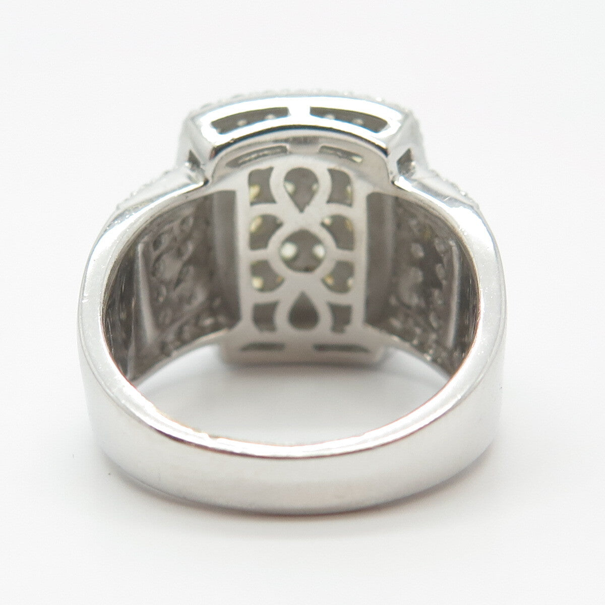 925 Sterling Silver Yellow & White C Z Ring Size 7