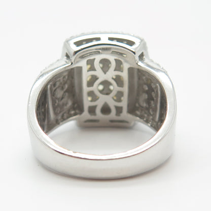 925 Sterling Silver Yellow & White C Z Ring Size 7