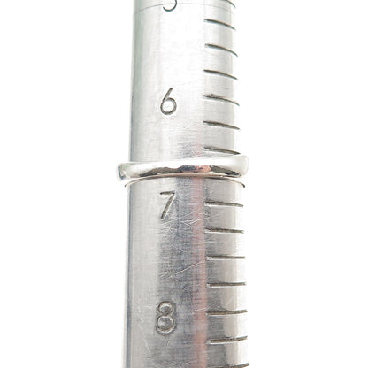 SUN 925 Sterling Silver Real Round-Cut Diamond Bypass Ring Size 6.75