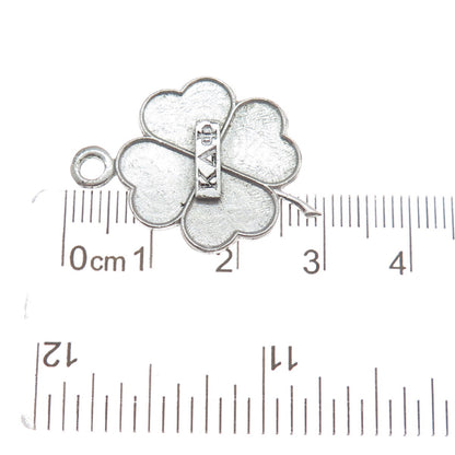 SOOK 925 Sterling Silver Vintage Kappa Delta Phi Clover Good Luck Charm Pendant