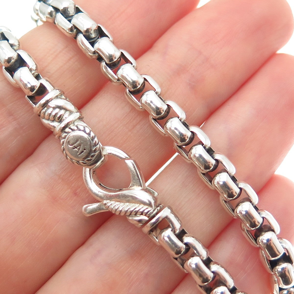 JAI by John Hardy 925 Sterling Silver Round Box Chain Necklace 16"