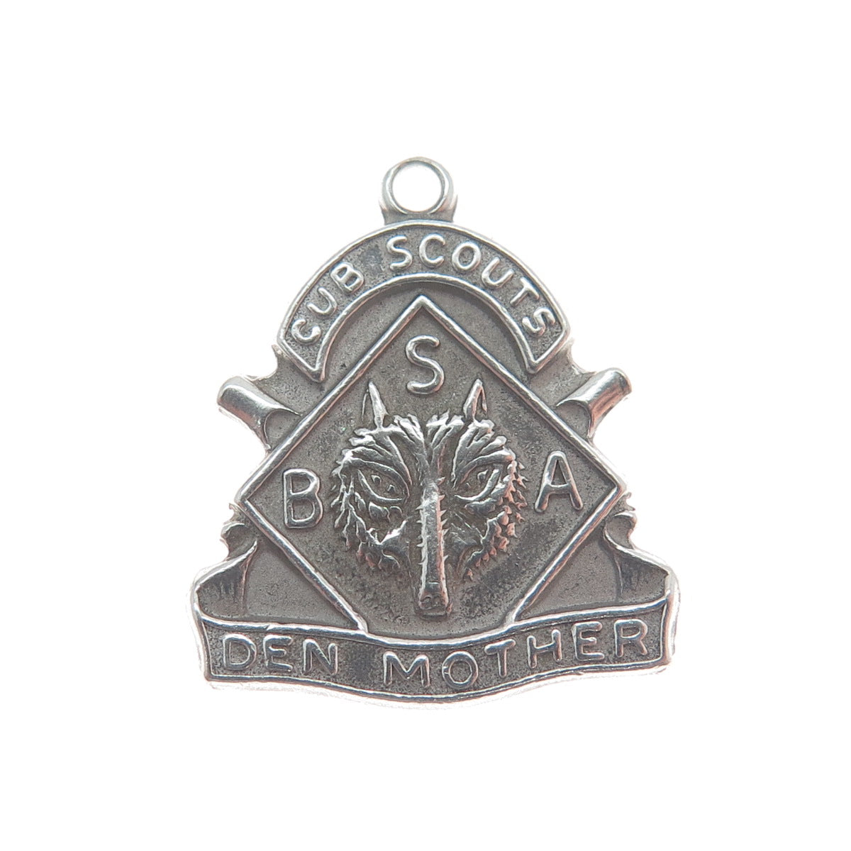 925 Sterling Silver Vintage Cub Scouts Den Mother Minimalist Charm Pendant