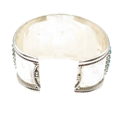 Charlie John Old Pawn Sterling Turquoise Needlepoint Bracelet 6" (missing stone)
