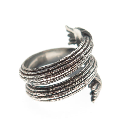 Bleue Burnham Sterling Silver London Adjustable Oxidized Spiral Ring Size 6.5