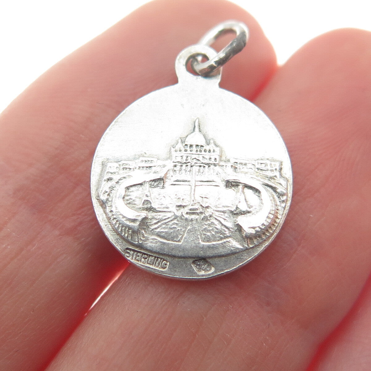 925 Sterling Silver Vintage Pope John XXIII Coin Minimalist Charm Pendant