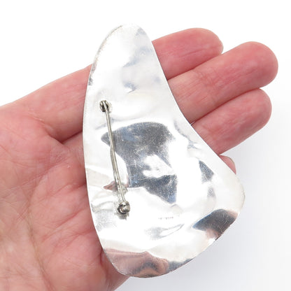 925 Sterling Silver 2-Tone Vintage Modernist Pin Brooch
