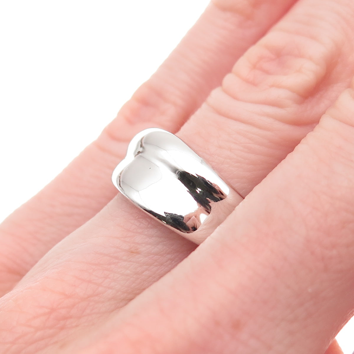 Judith Ripka 925 Sterling Silver Modernist Wavy Ring Size 6