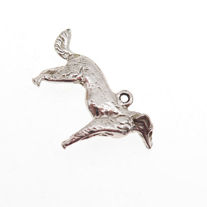JEANOR 925 Sterling Silver Vintage Saluki Dog Oxidized Mini Charm Pendant