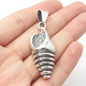 925 Sterling Silver Vintage Seashell Pendant