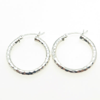 JOM JUST ONE MORE 925 Sterling Silver Diamond-Cut Hoop Earrings