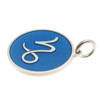 925 Sterling Silver Blue Enamel Capricorn Zodiac Minimalist Charm Pendant