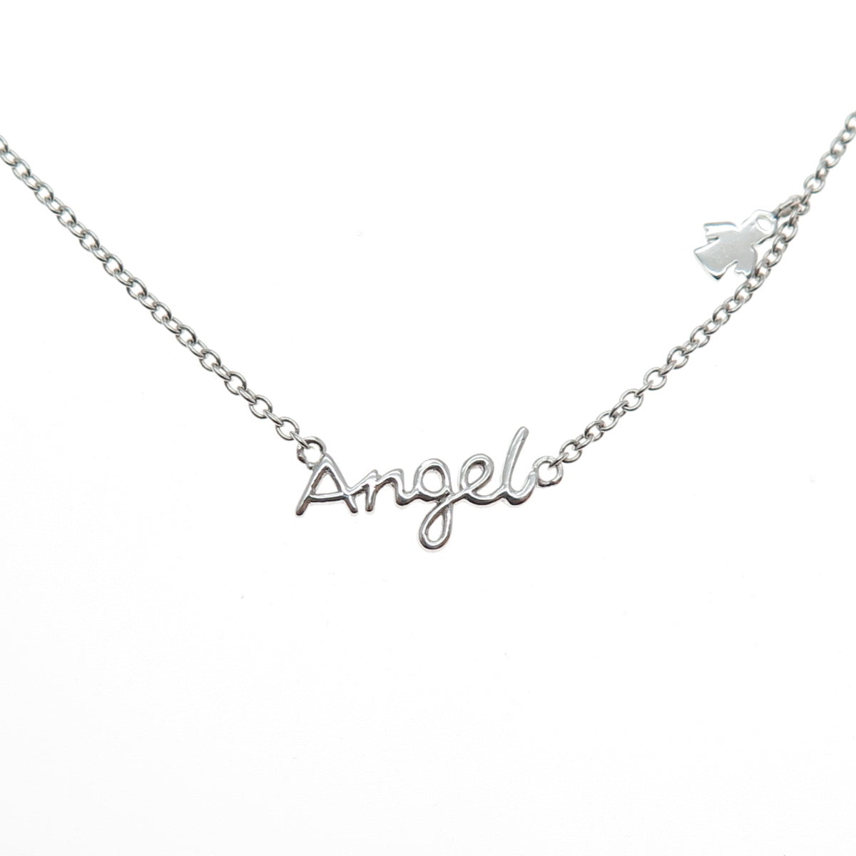 925 Sterling Silver Angel Cable Chain Necklace 16-18"