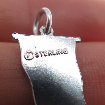 FRENCH & FRANKLIN 925 Sterling Silver Vintage Enamel Boy's Town Nebraska Pendant