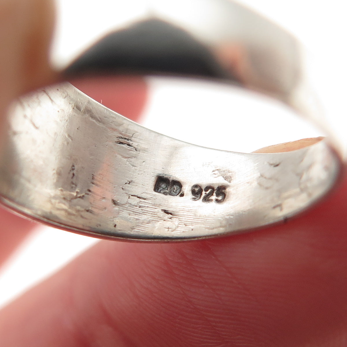 925 Sterling Silver Vintage Pisces Zodiac Sign Oxidized Ring Size 7