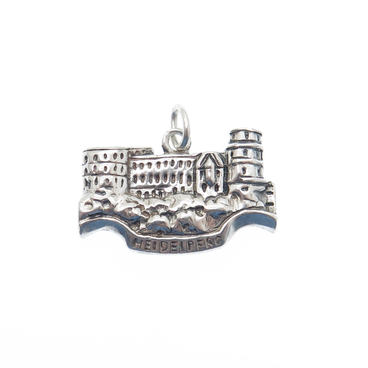 835 Silver Vintage Heidelberg Germany Oxidized Minimalist Charm Pendant