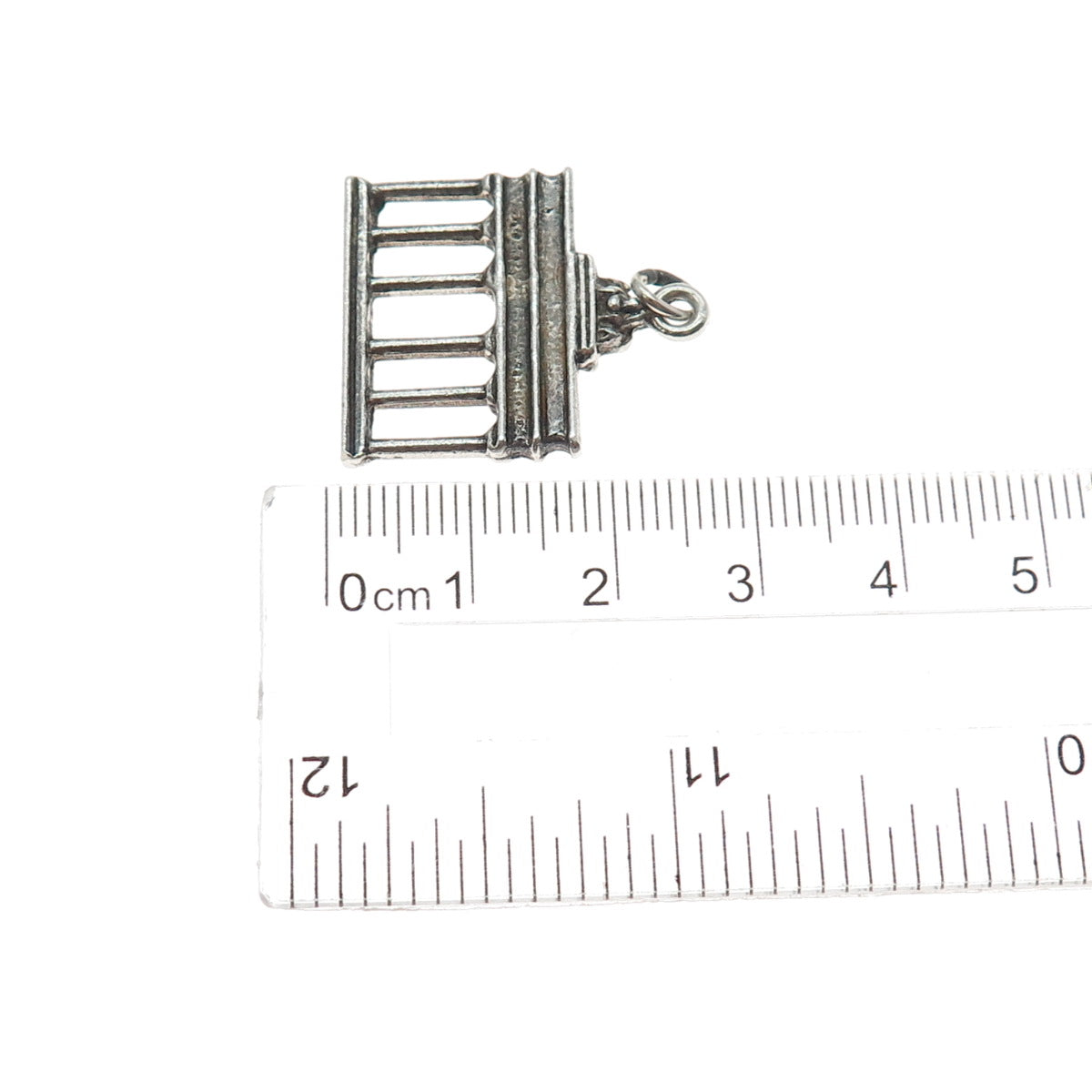 835 Silver Antique Berlin Brandenburg Gate Oxidized Mini Charm Pendant