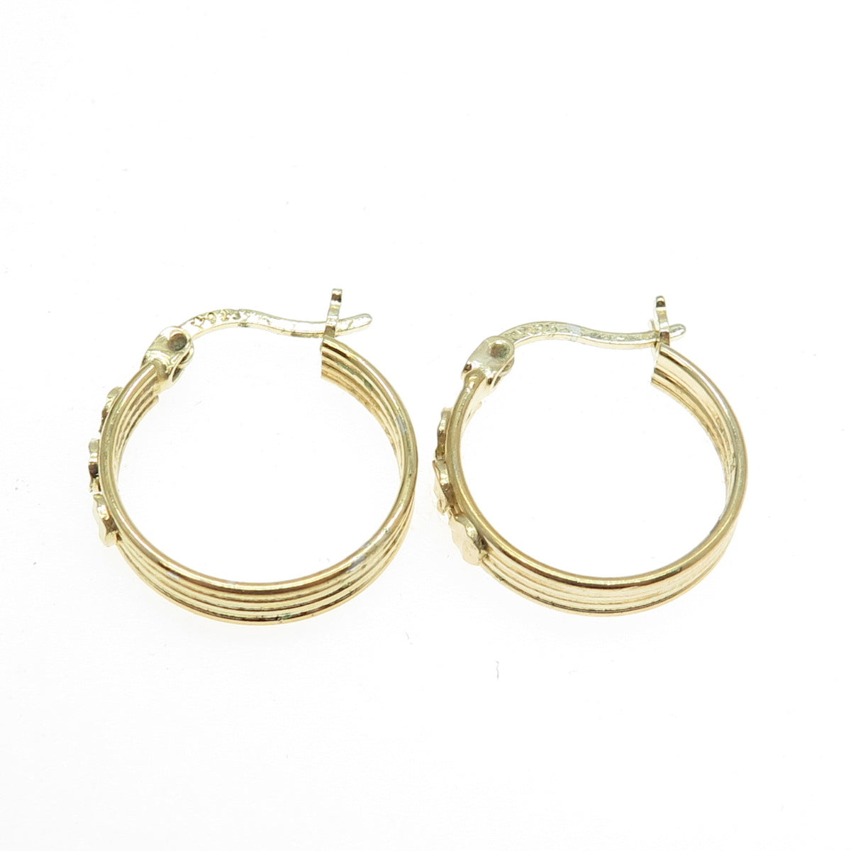 925 Sterling Silver Gold Plated Hoop Earrings