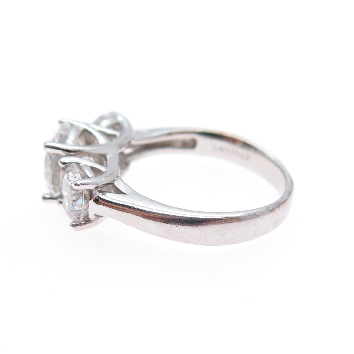 925 Sterling Silver Round-Cut C Z Engagement Ring Size 5.25