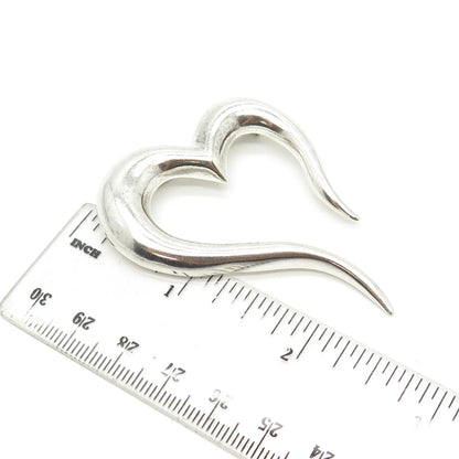 925 Sterling Silver Vintage Mexico Open Heart Pin Brooch