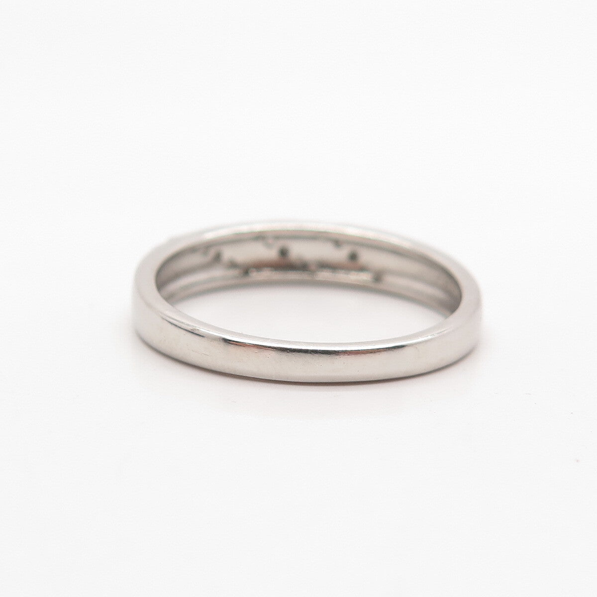 S925 Sterling Silver DBJ Striped Dotted Band Ring Size 8.75