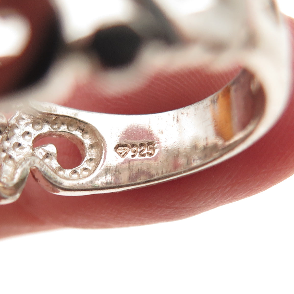 925 Sterling Silver Vintage Swirl Ring Size 8