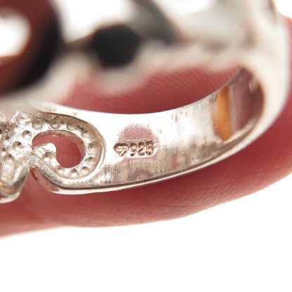 925 Sterling Silver Vintage Swirl Ring Size 8