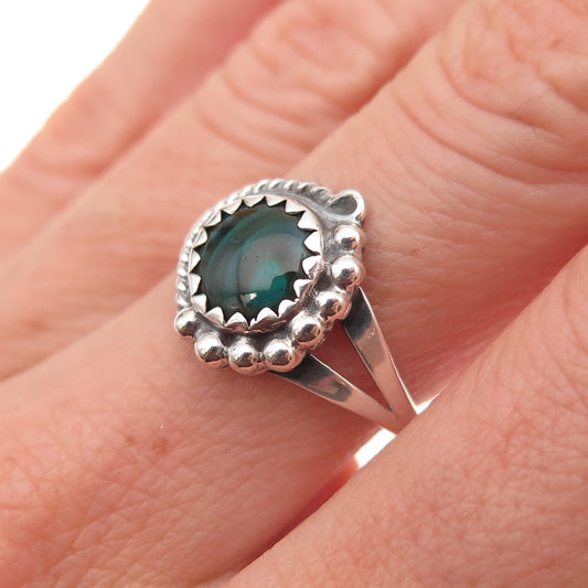 Gilo & Grace Nakai Navajo Old Pawn Sterling Vintage Abalone Shell Ring Size 7.75