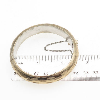 Hayward 925 Sterling Silver Gold Plated Vintage Brushed Bangle Bracelet 7.25"