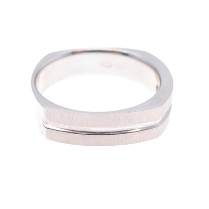 925 Sterling Silver Princess-Cut C Z Modernist Band Ring Size 11