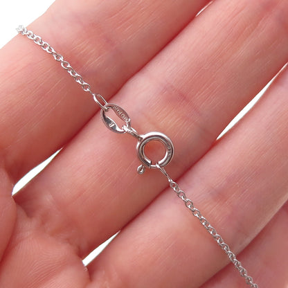 925 Sterling Real Blue & White Diamond London Topaz Cable Chain Necklace 18"