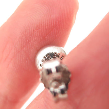 Pandora 925 Sterling Silver Green Crystal August Birthday Blooms Stud Earrings