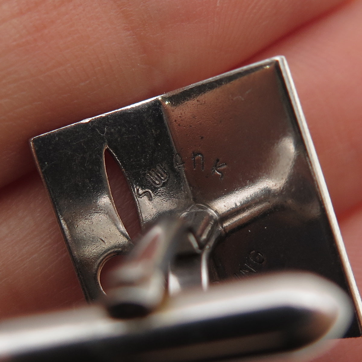 SWANK 925 Sterling Silver Front Antique Art Deco Fleur de Lis Cufflinks