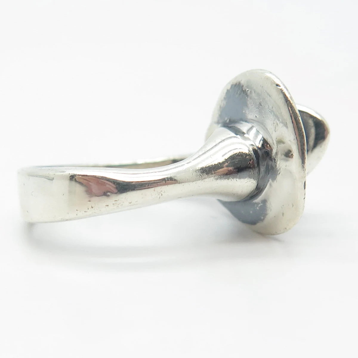 925 Sterling Silver Vintage Modernist Ring Size 7.25
